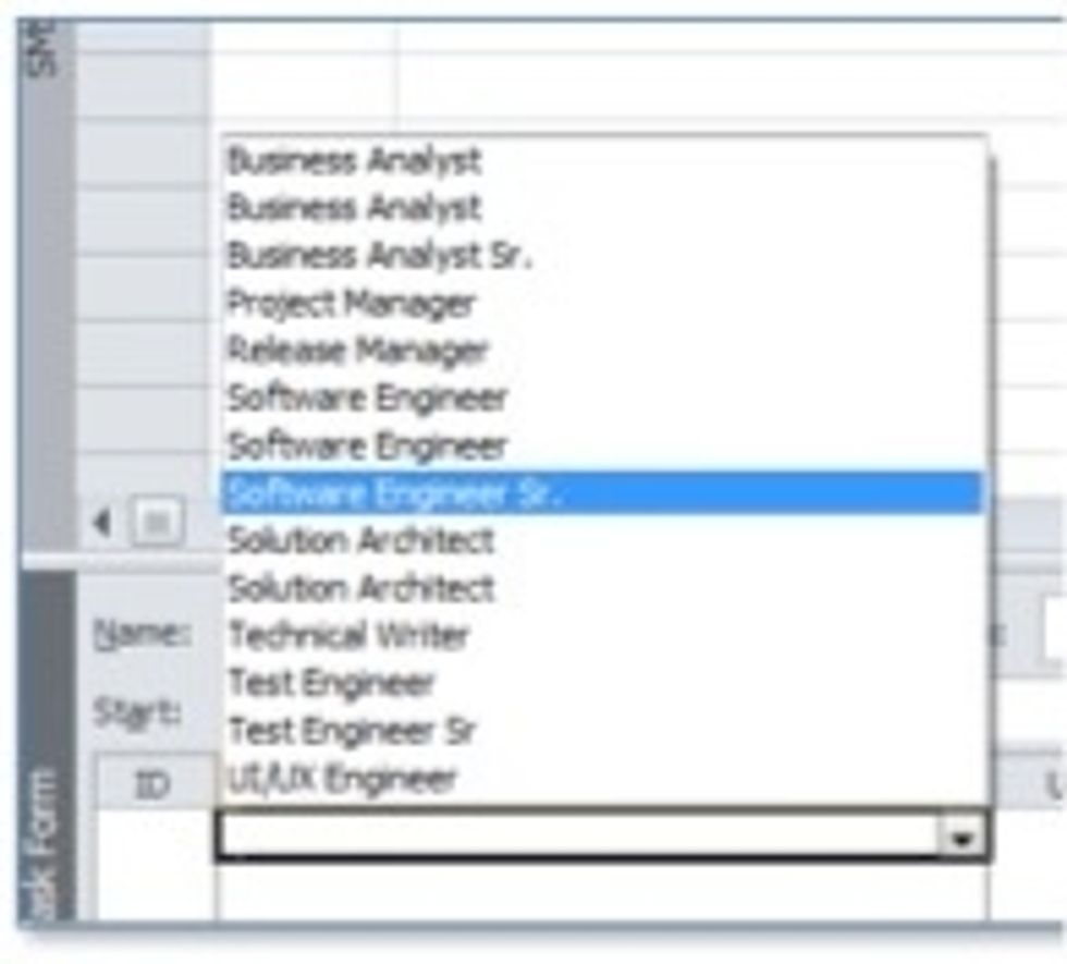 CLIN and PWS are drop down fields that will populate as data is entered. The data will be available in the drop down list. You can add resources to the active task in the top portion of the screen