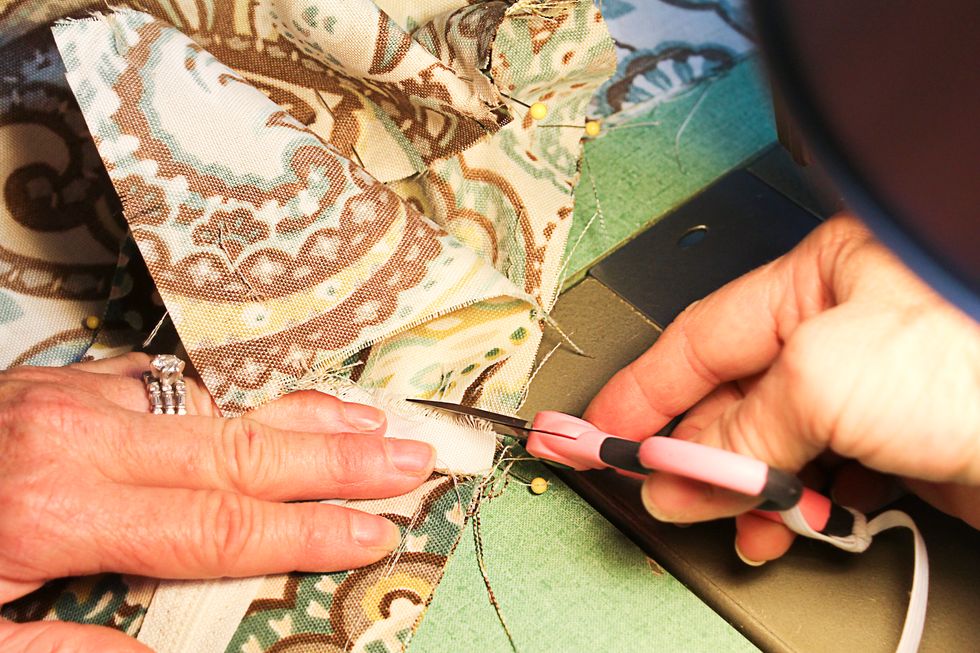 Clip corners making it easier to stitch around.