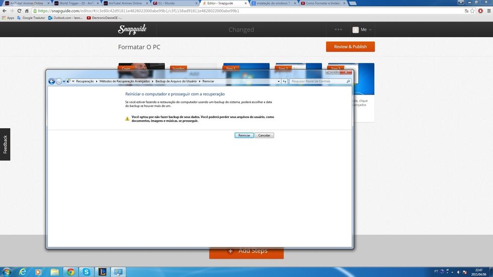 Clique para reiniciar