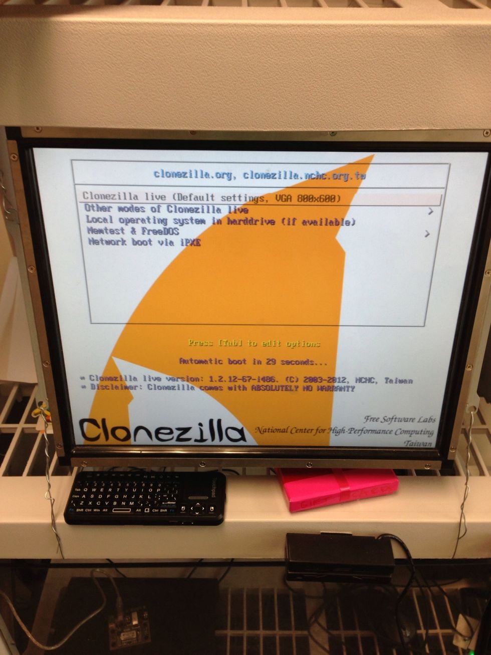 Clonezilla will appear on boot.  Hit enter