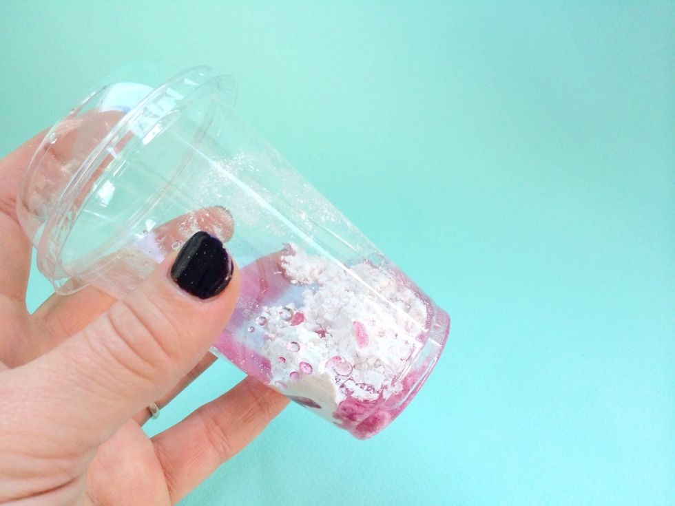 Close lid tightly and shake