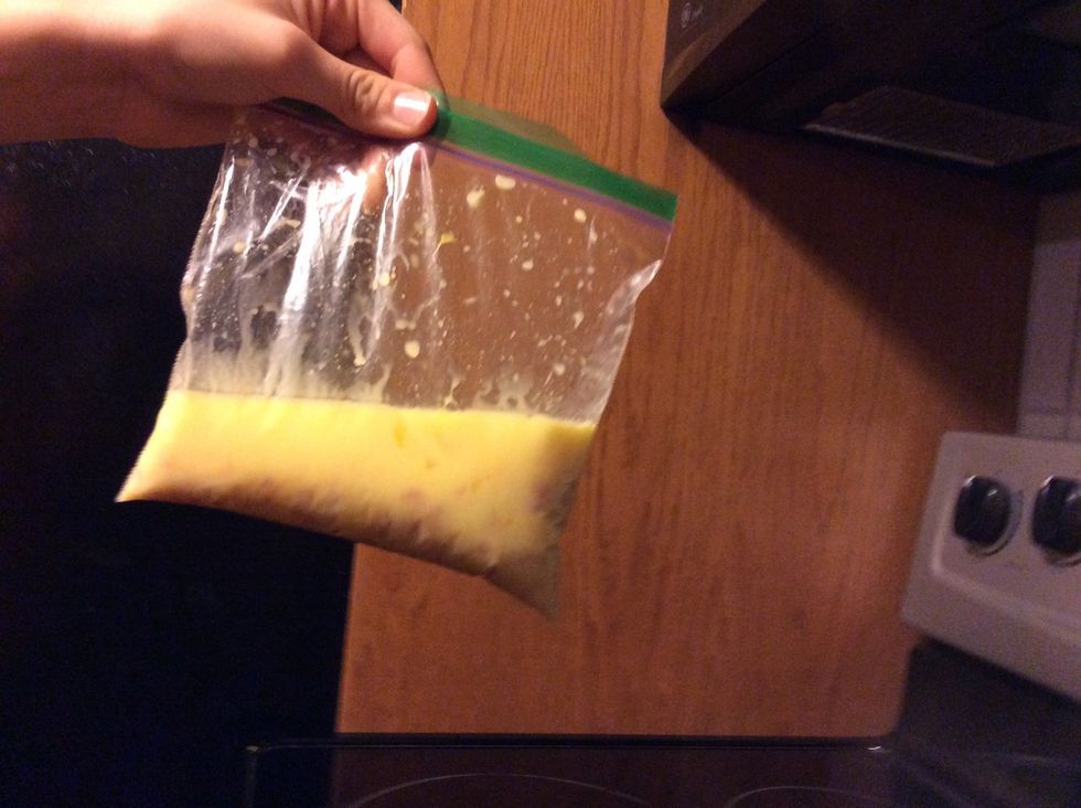 Close the bag and mix all the ingredients up.