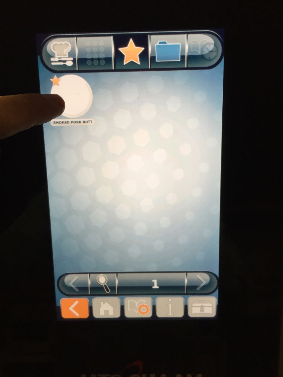 Close the door and start your saved recipe.