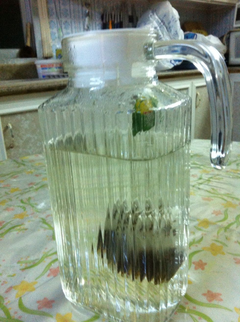 Close the lid and watch the tea bags suspend in the pitcher. ....keep watching!