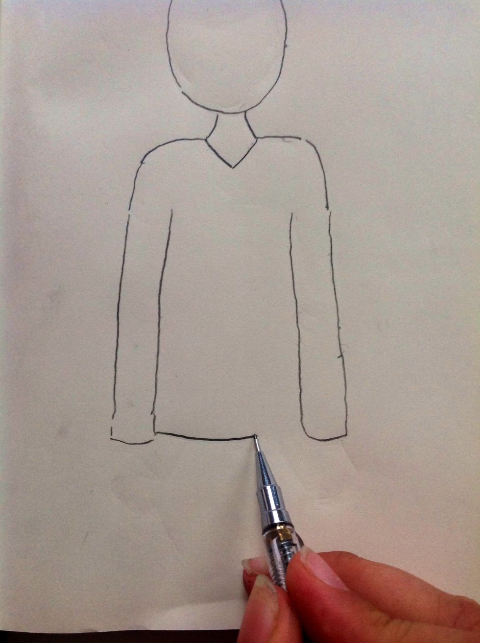 Close the sweater from the down....