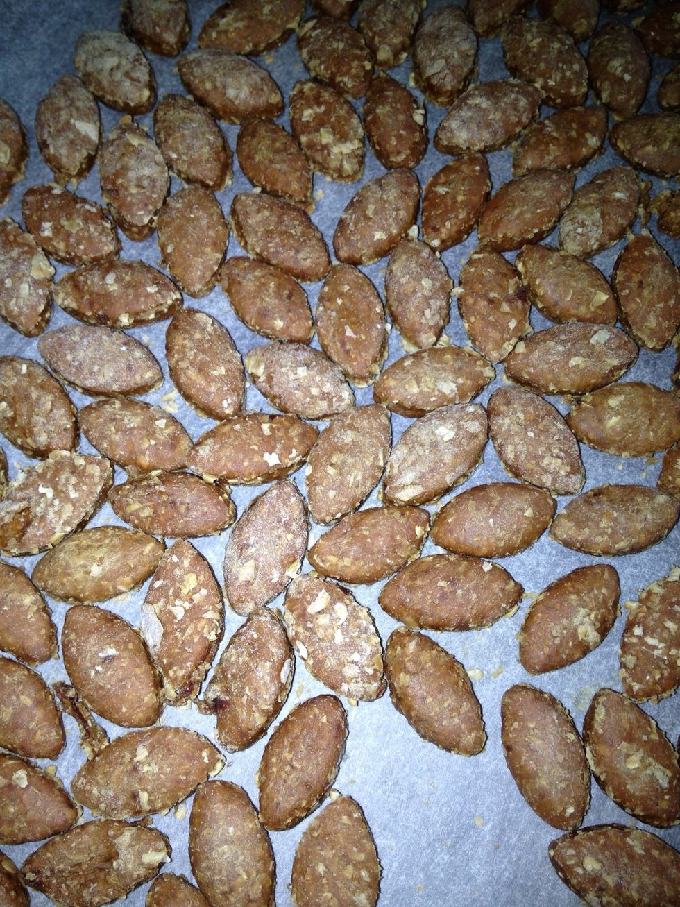 Close-up of out of the oven, still a little puffed up.