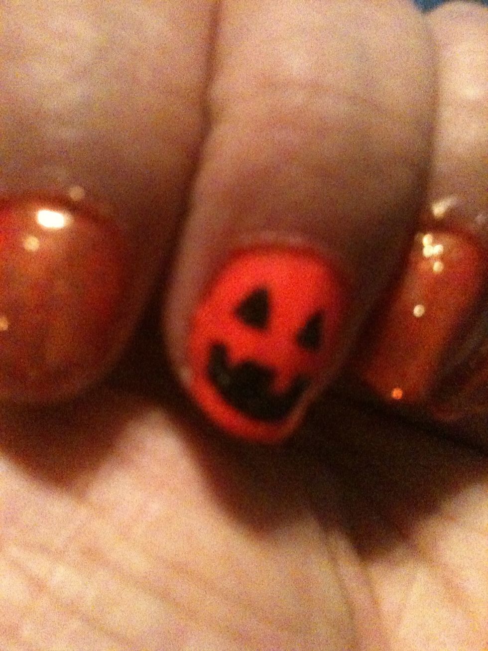 Close up of smiling pumpkin.
