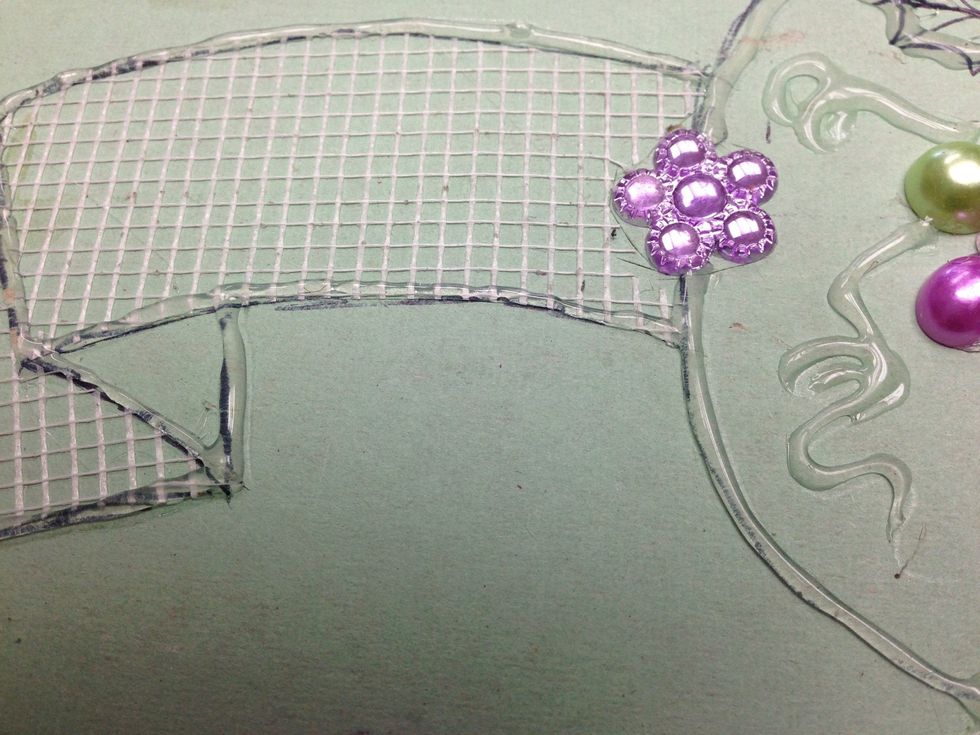 Close up of the mesh  used in the ribbon