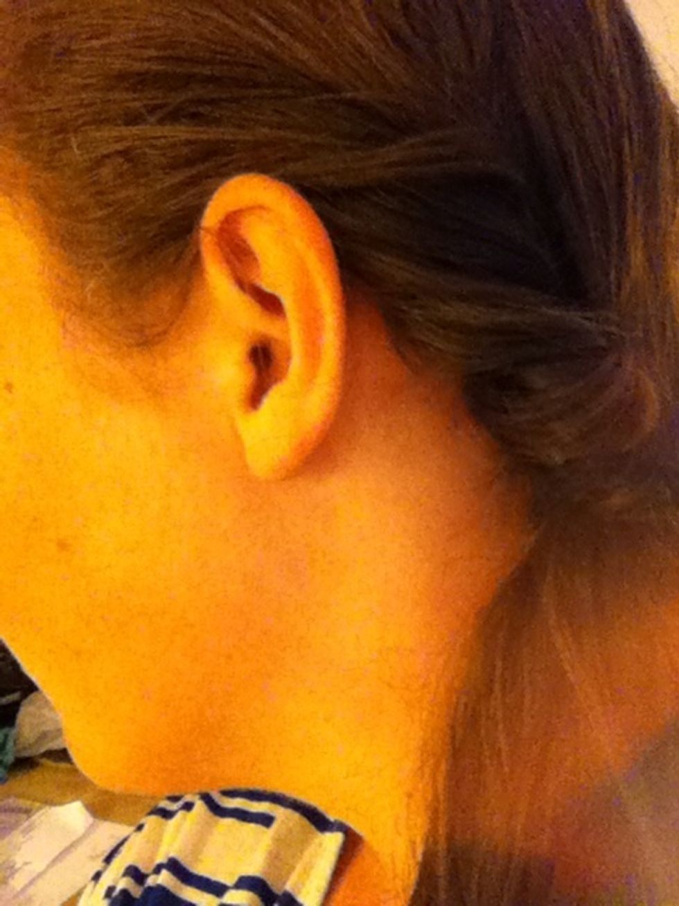 Close up of the ponytail twist.