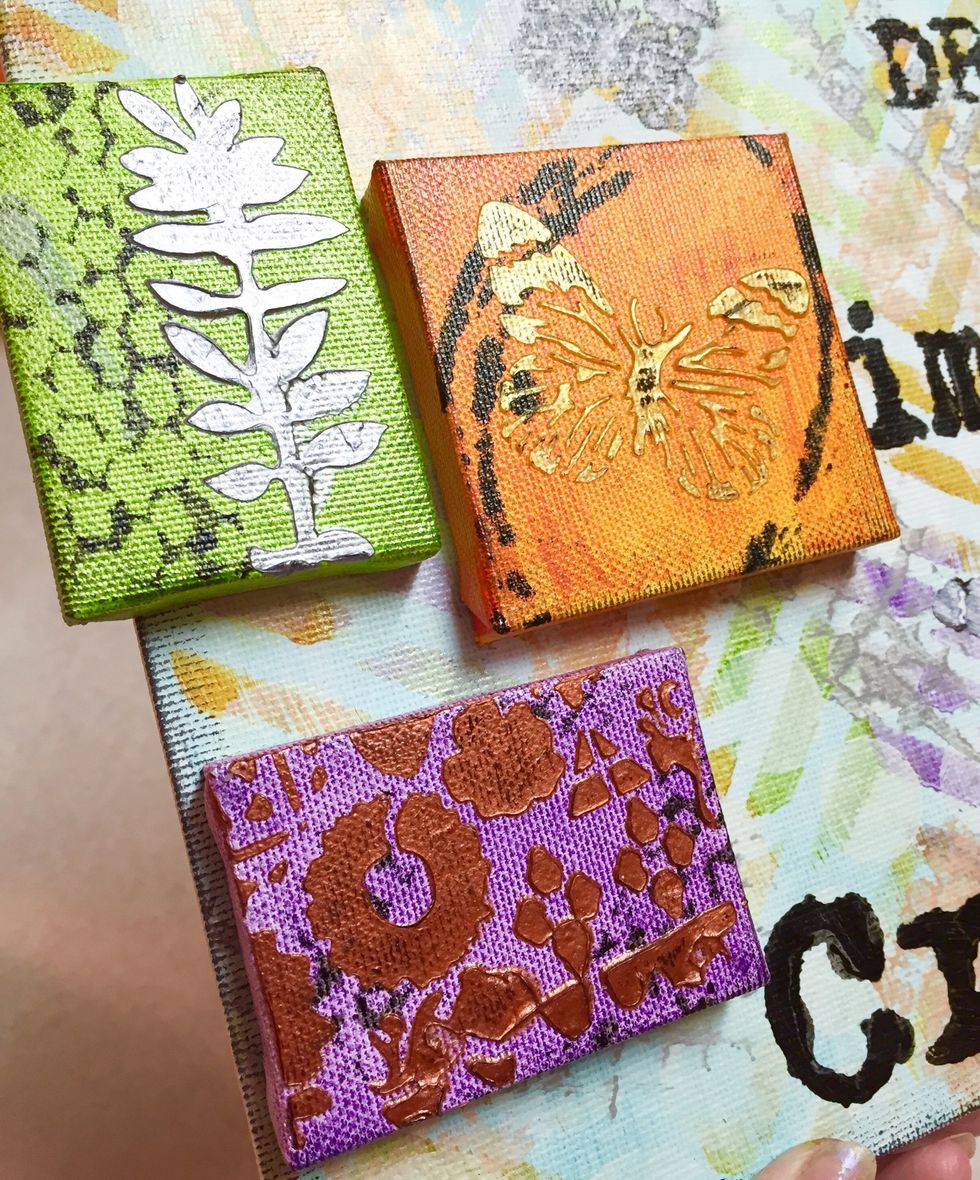 closeup shot of dimensional images made using CM Metallics.