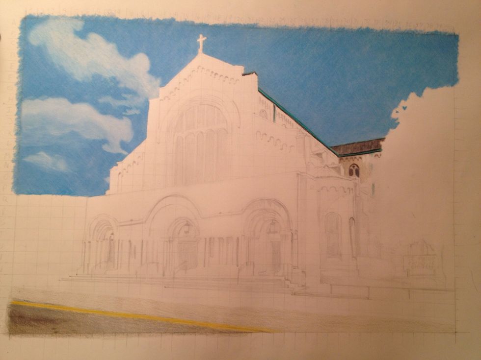 Clouds and grass and leaves are all easy to do I mostly scribble and shade and scribble some more!