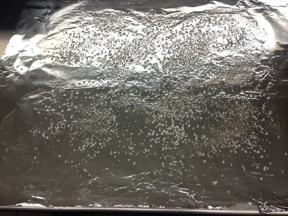 Coat a piece of tin foil with canola oil, salt, and pepper.