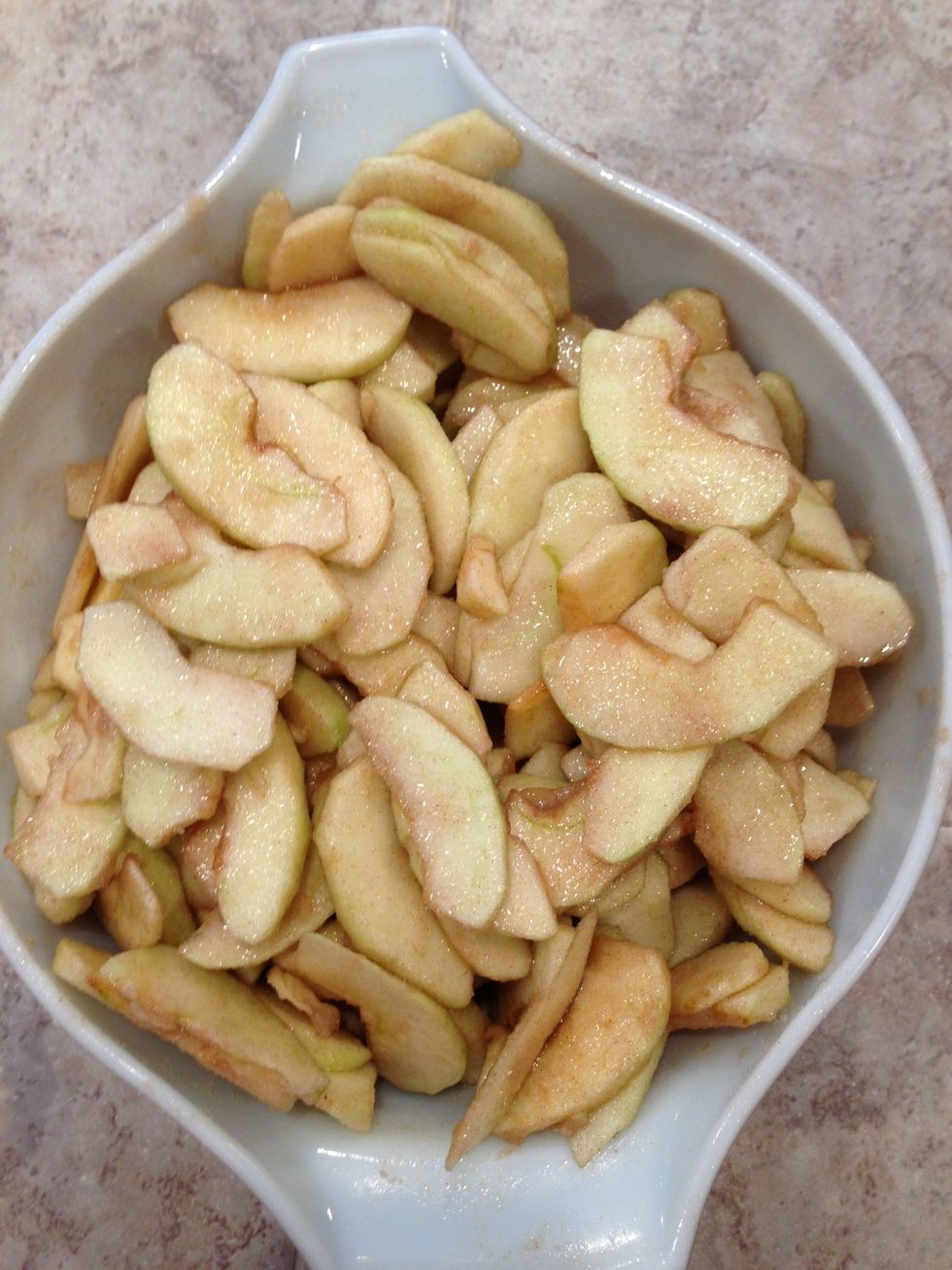 Coat apple slices evenly, add more cinnamon and sugar as needed to taste.