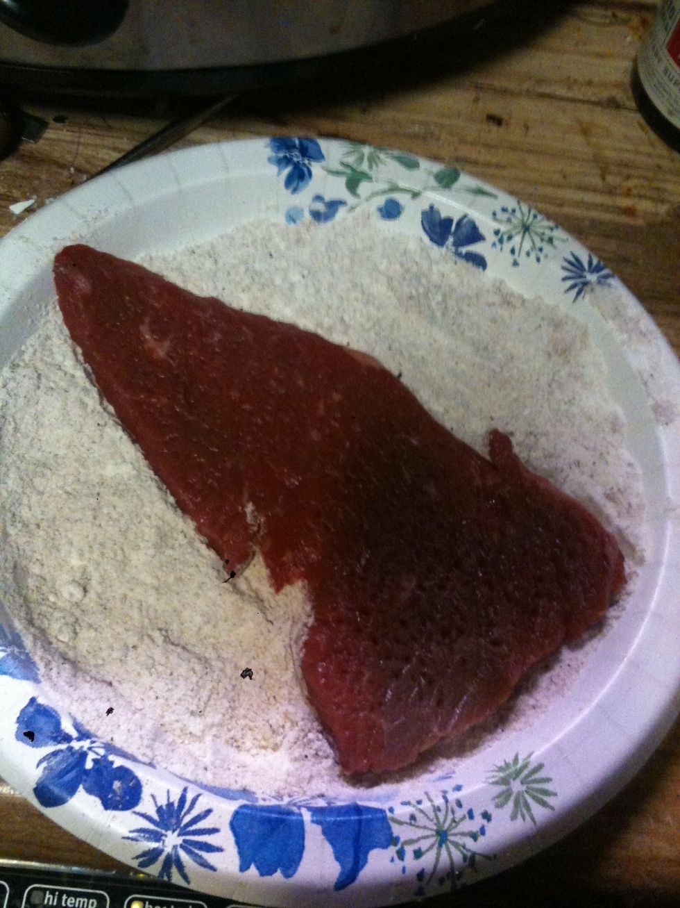 Coat both sides in the flour mixture