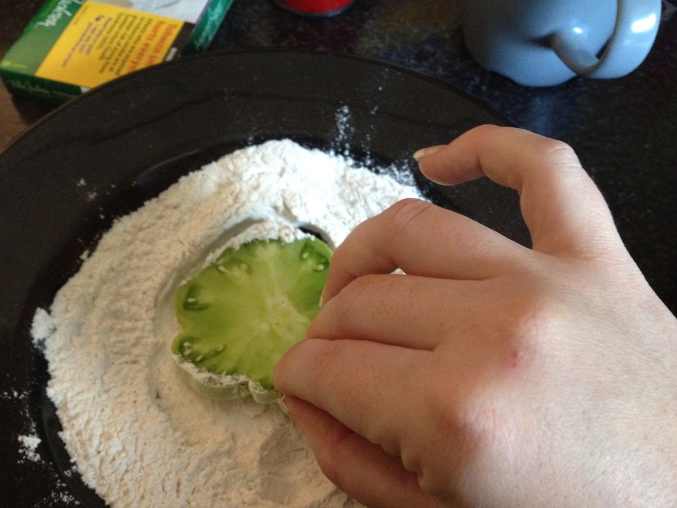 Coat both sides with flour mixture