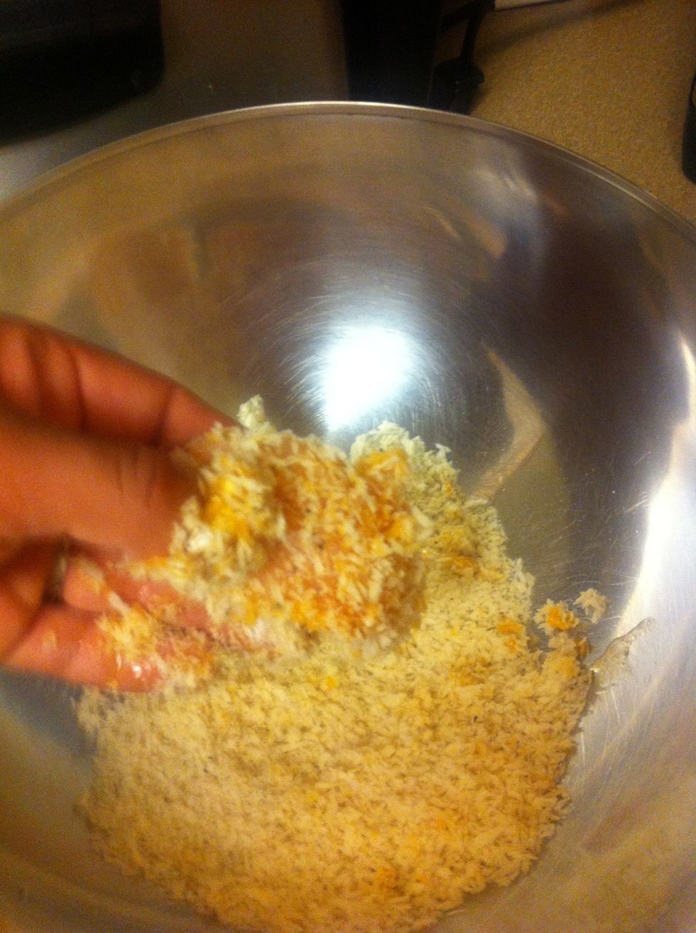 Coat chicken in panko