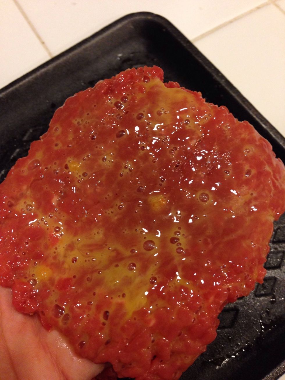 Coat cube steak with egg