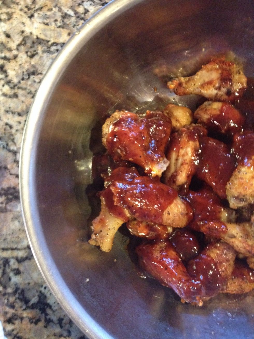 Coat them warm with the warmed bbq sauce