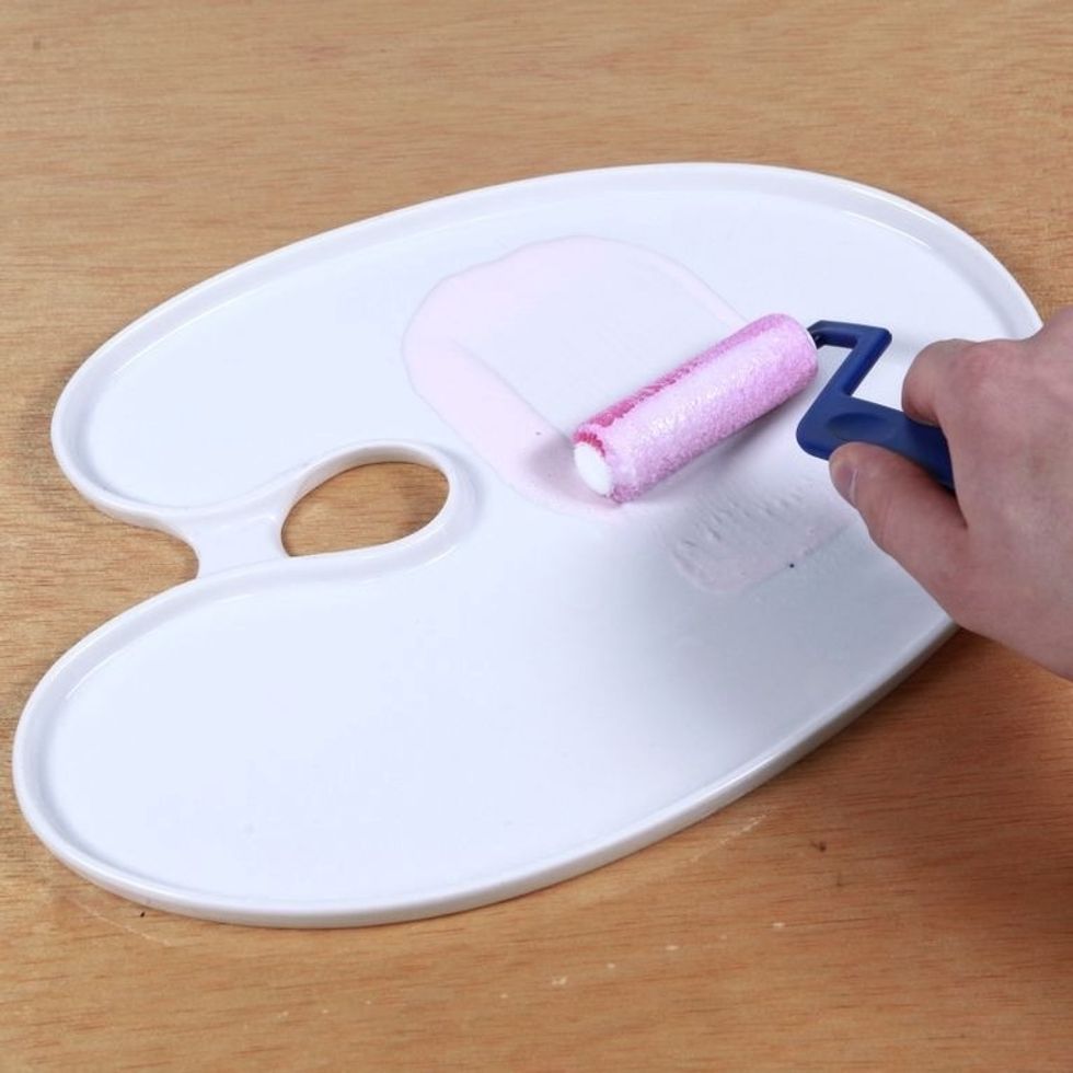 Coat your brush or roller with Inkodye. 1 tablespoon will coat a 10x10" silk square.