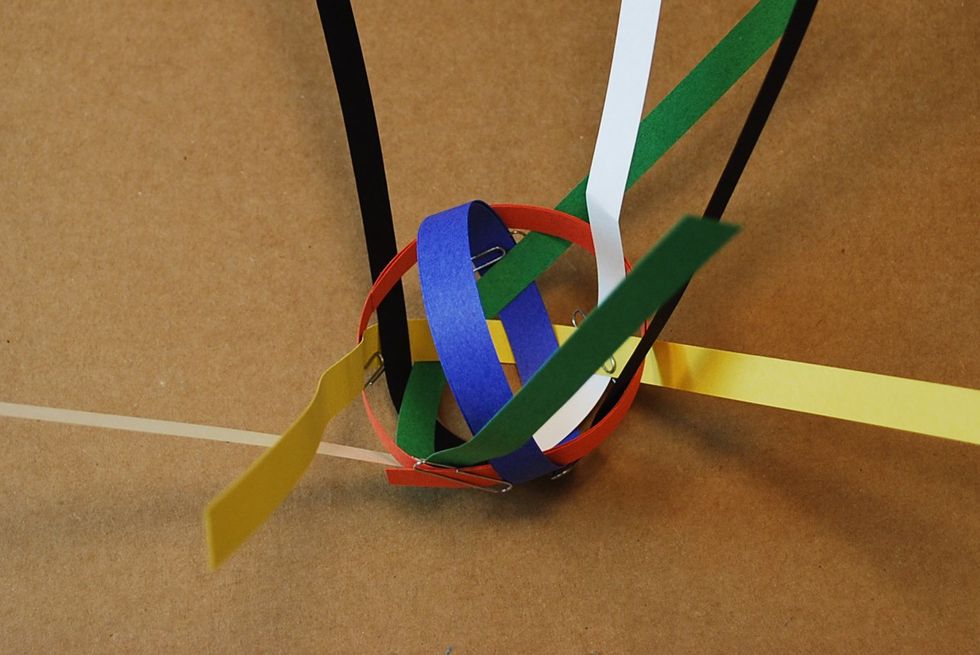 Coil the Blue strip together to the size of orange strip.