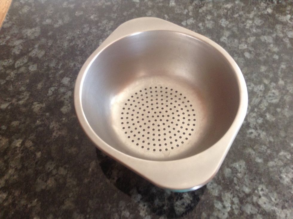 Colander. Used to wash strawberries. I would use a colander to wash strawberries, but we always use frozen fruit in life skills anyway.-_-
