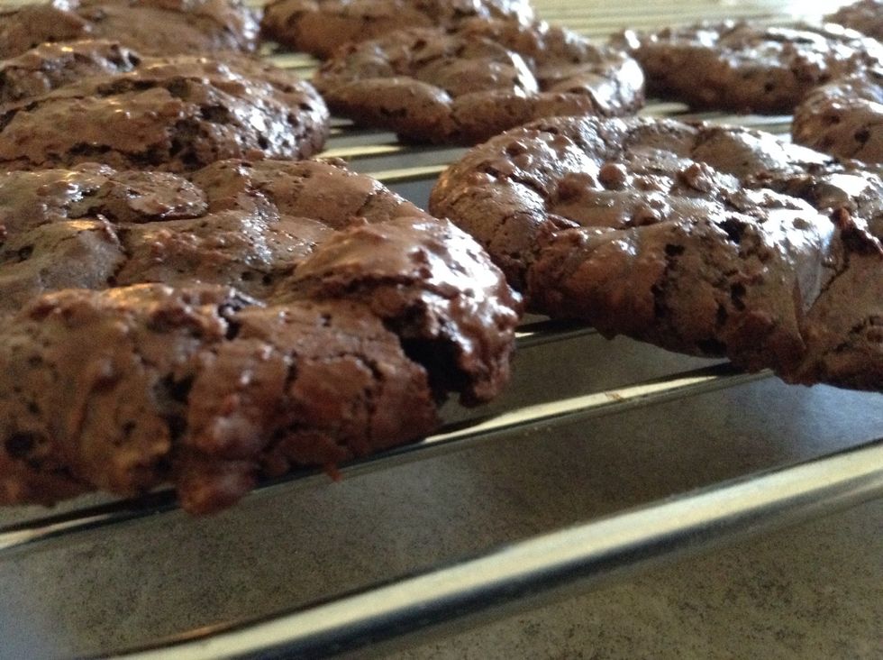 Coll on the tray for about five minutes before putting them on the cooling rack