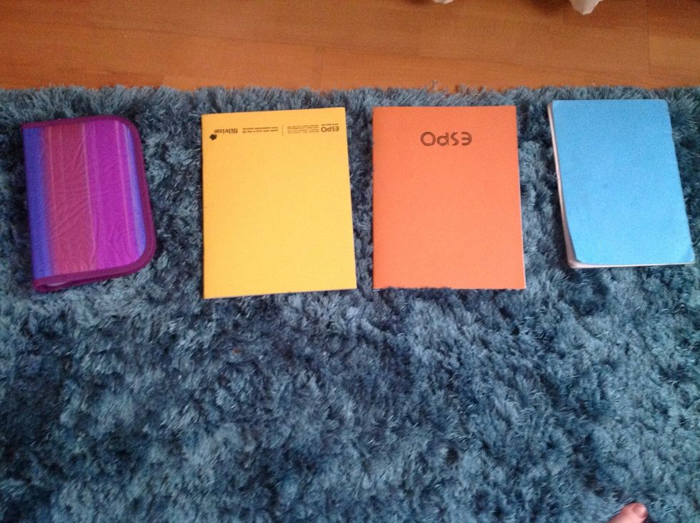 Collect all the things you want to put in the front pocket such as a pencil case and school home work books.my bag has three sections so if you bag doesn't put is in the second or first.