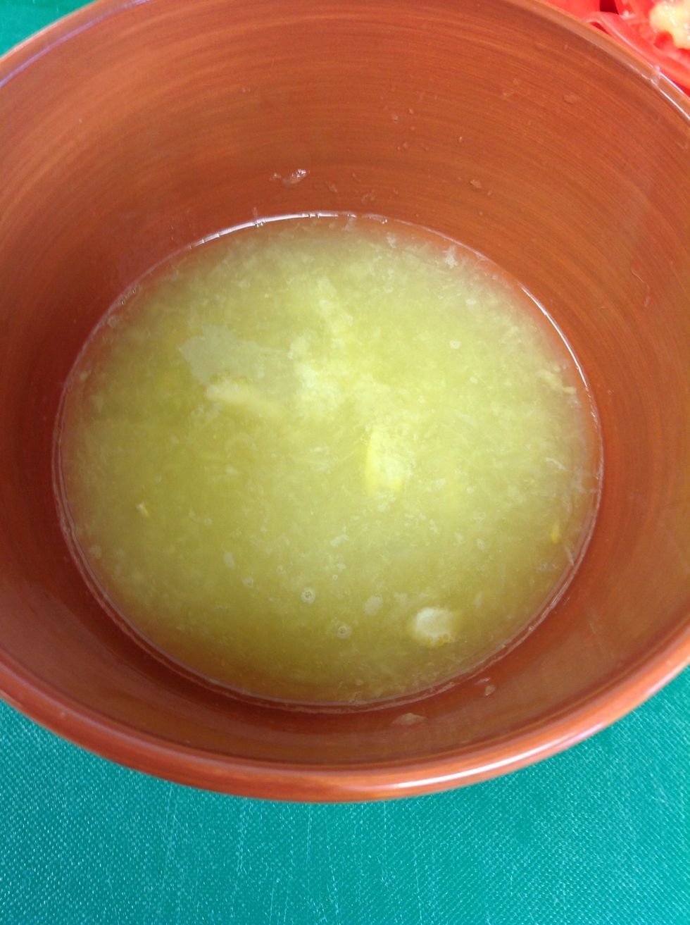 Collect as much of the juice from the lemons as you can