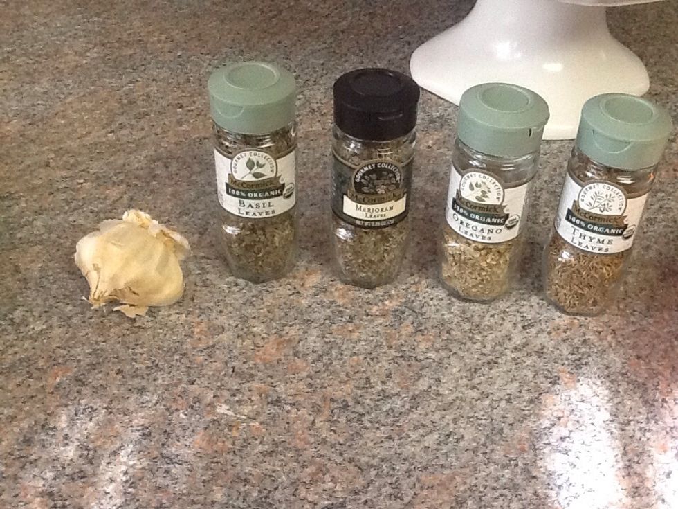 Collect basil oregano and onions and mix