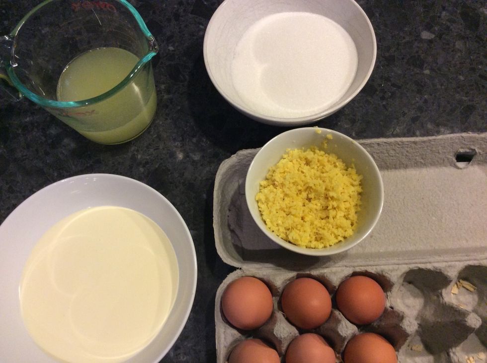 Collect ingredients and lower Oven heat to 160 degrees Celsius.