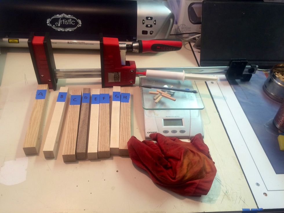 Collect Materials before beginning glue-up