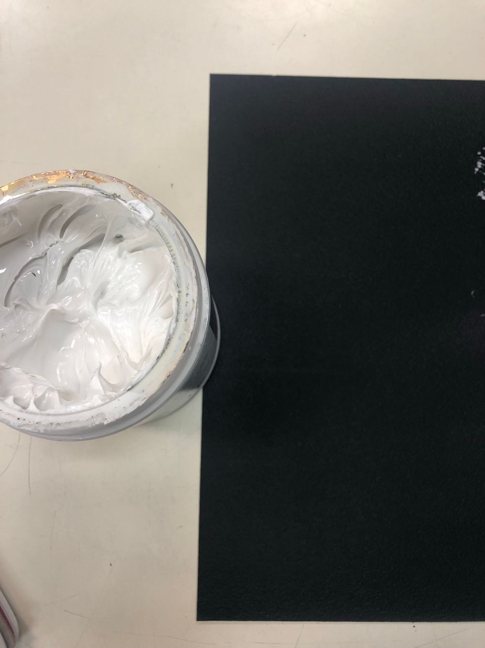Collect modeling paste and surface you want your bark texture on.