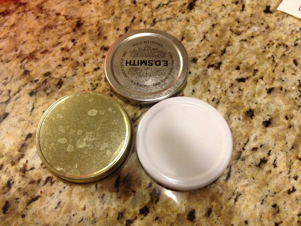 Collect your jar lids, remove the labels and make sure they're clean