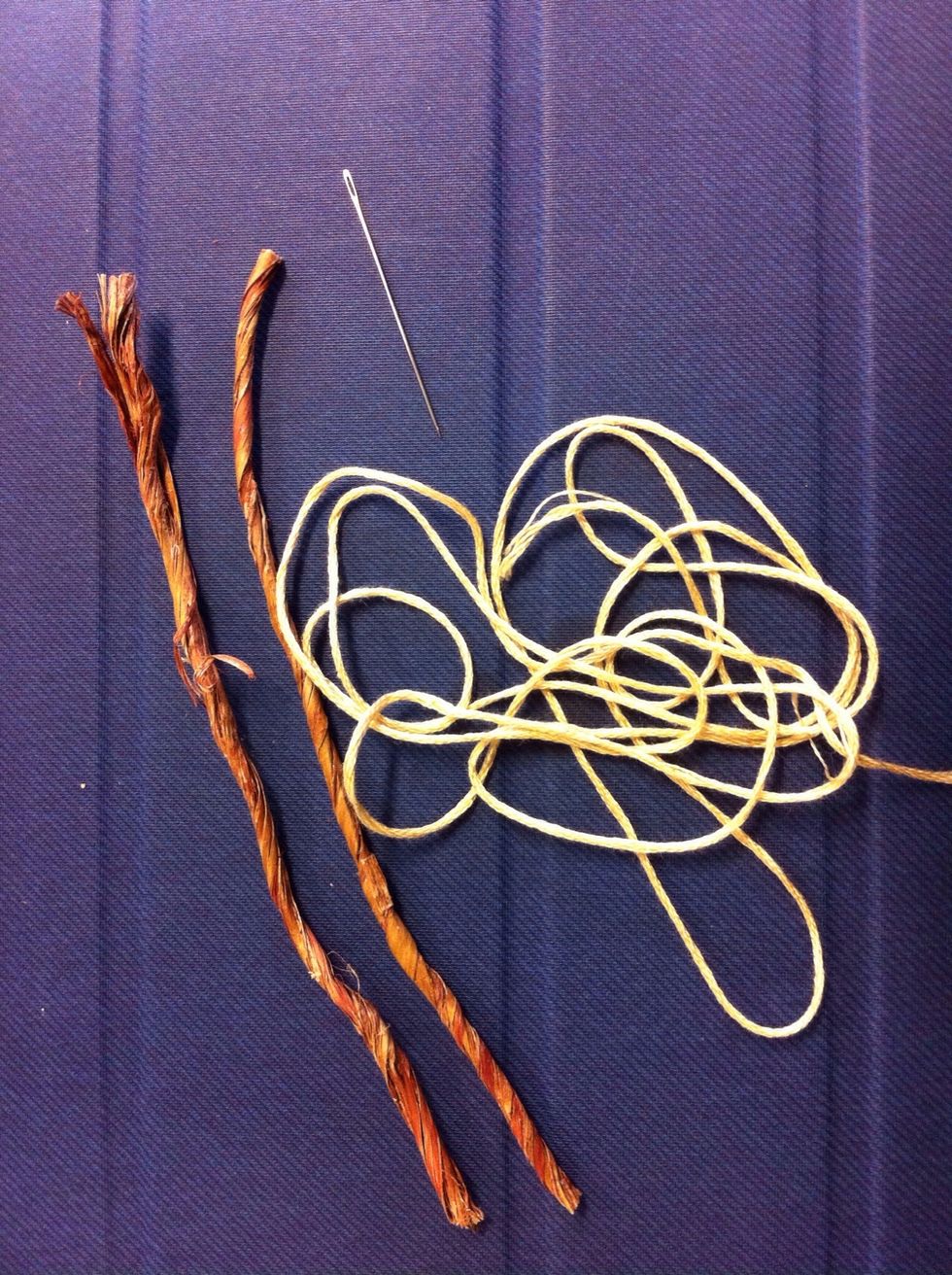 Collect your supplies: floral wire, needle and embroidery floss.