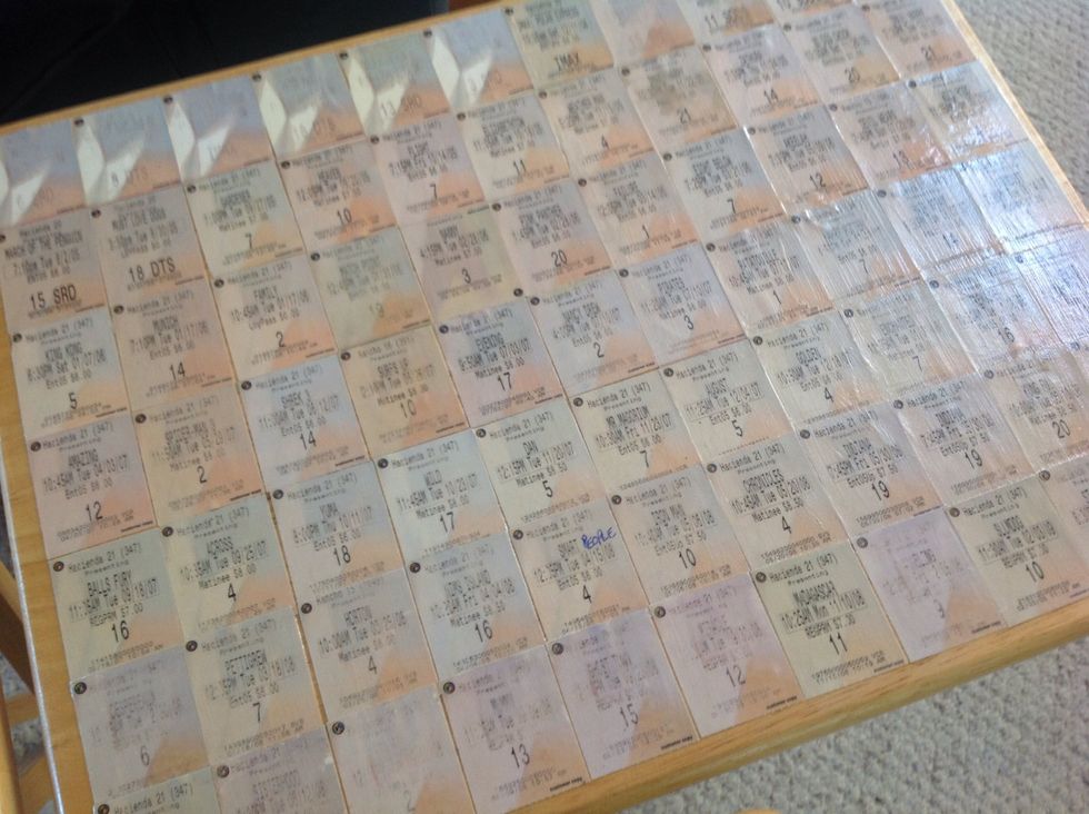 Collection of movie stubs