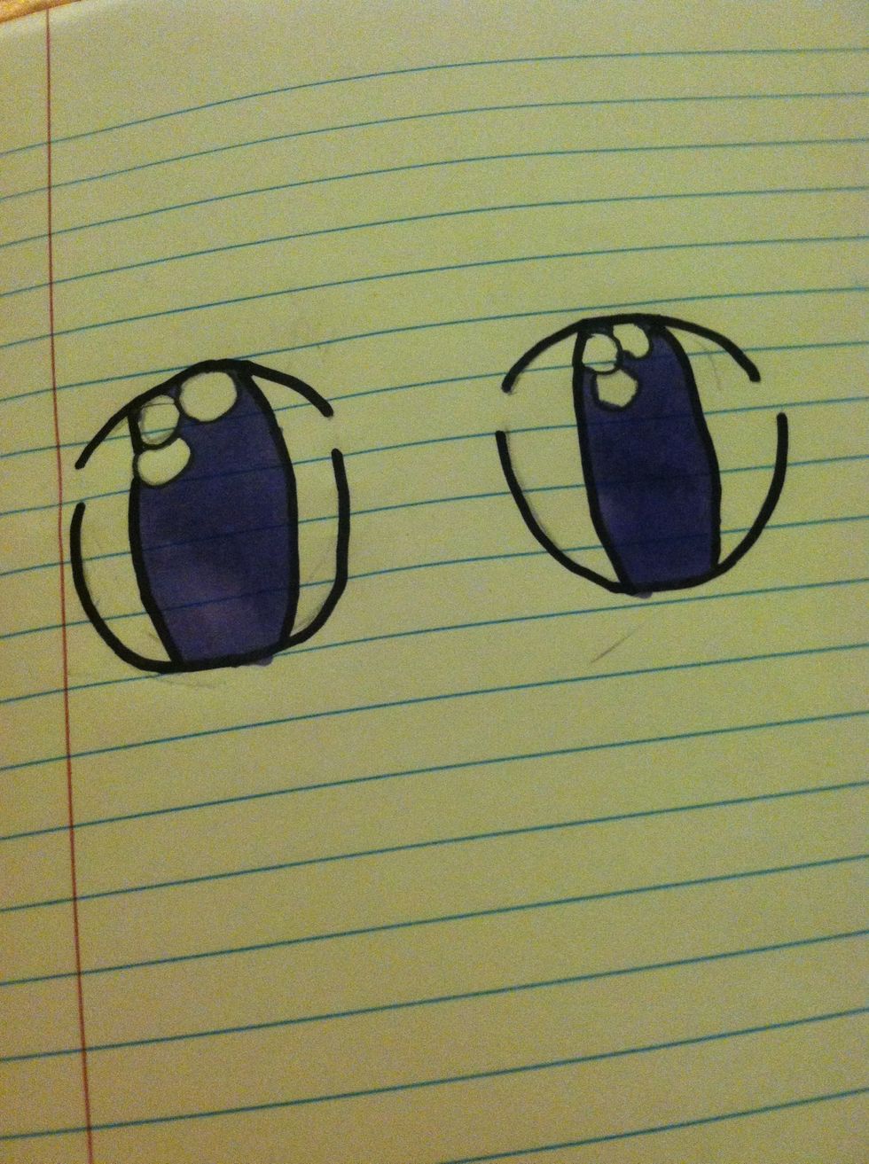 Color in your pupil with your chosen colored marker.