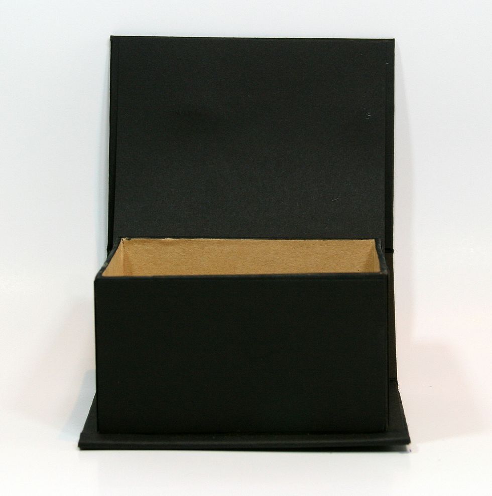 Color the ATC Box black with paint or paper. Secure the lid so it stays upright.