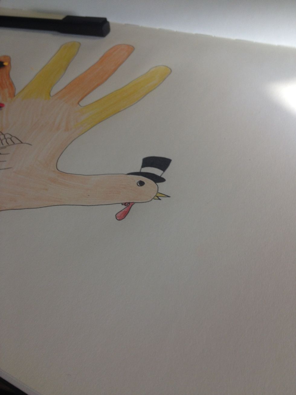 Color the beak and gobbler