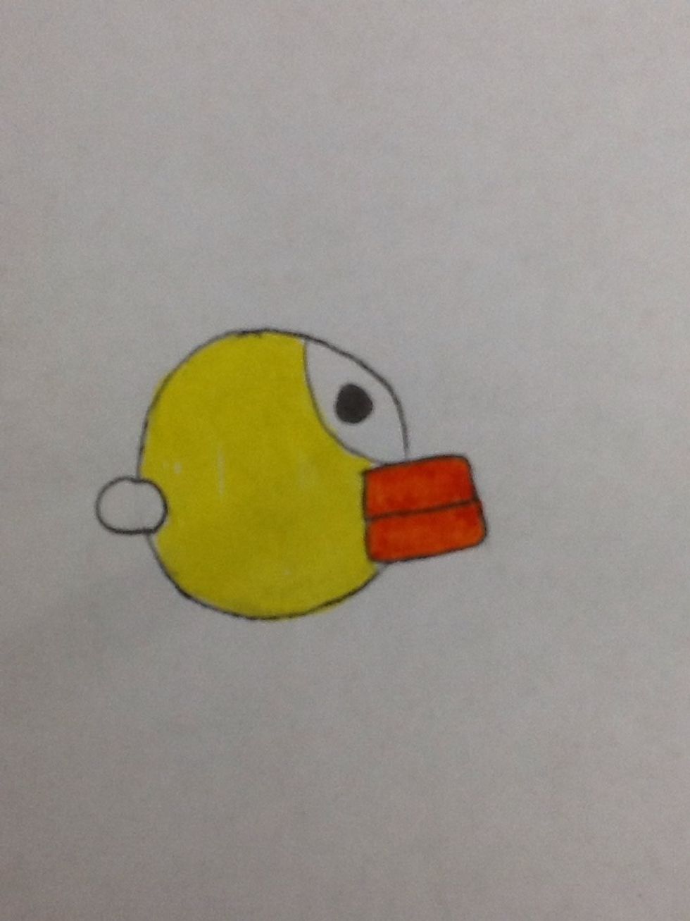 Color the beak orange.