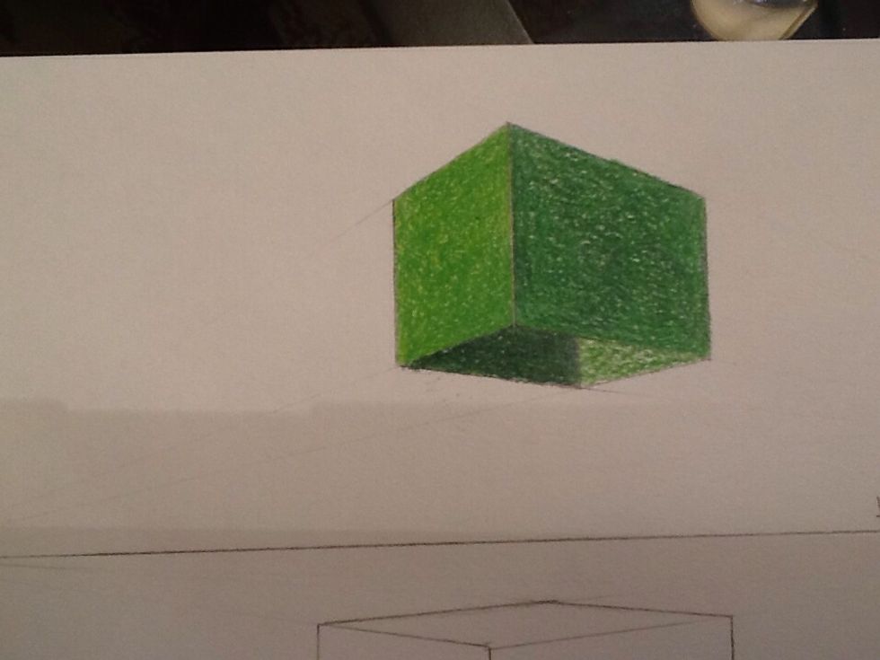 Color the last side with your base color.