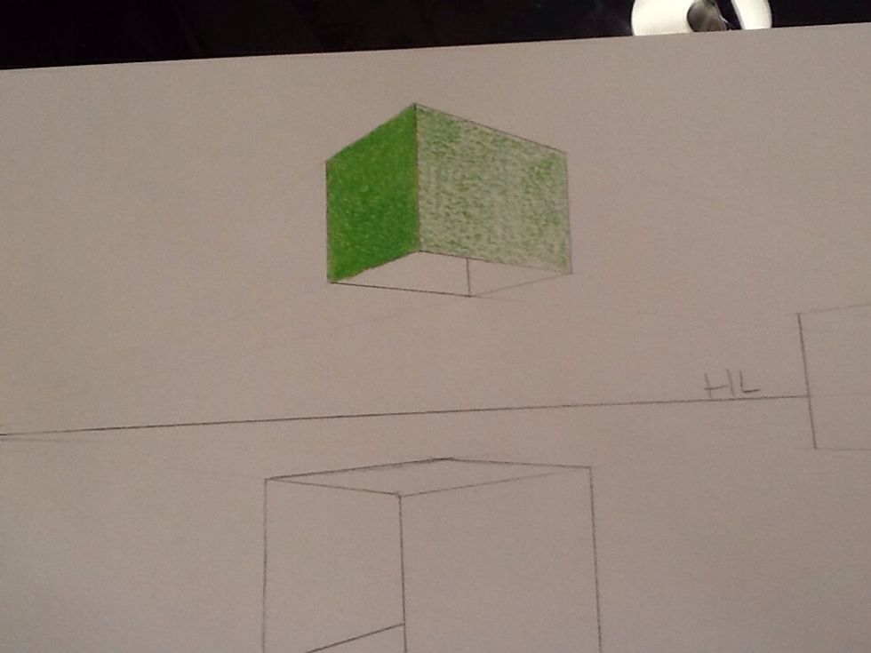 Color the next side with you base color.