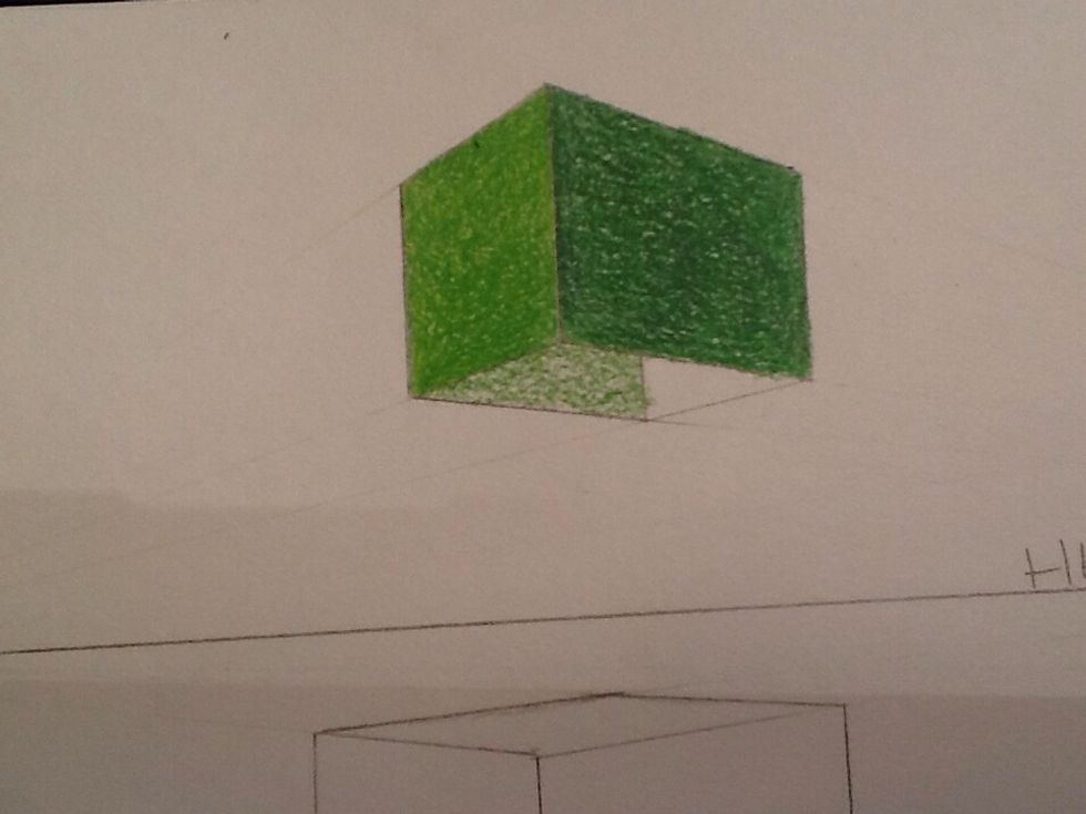 Color the next side with you base color.