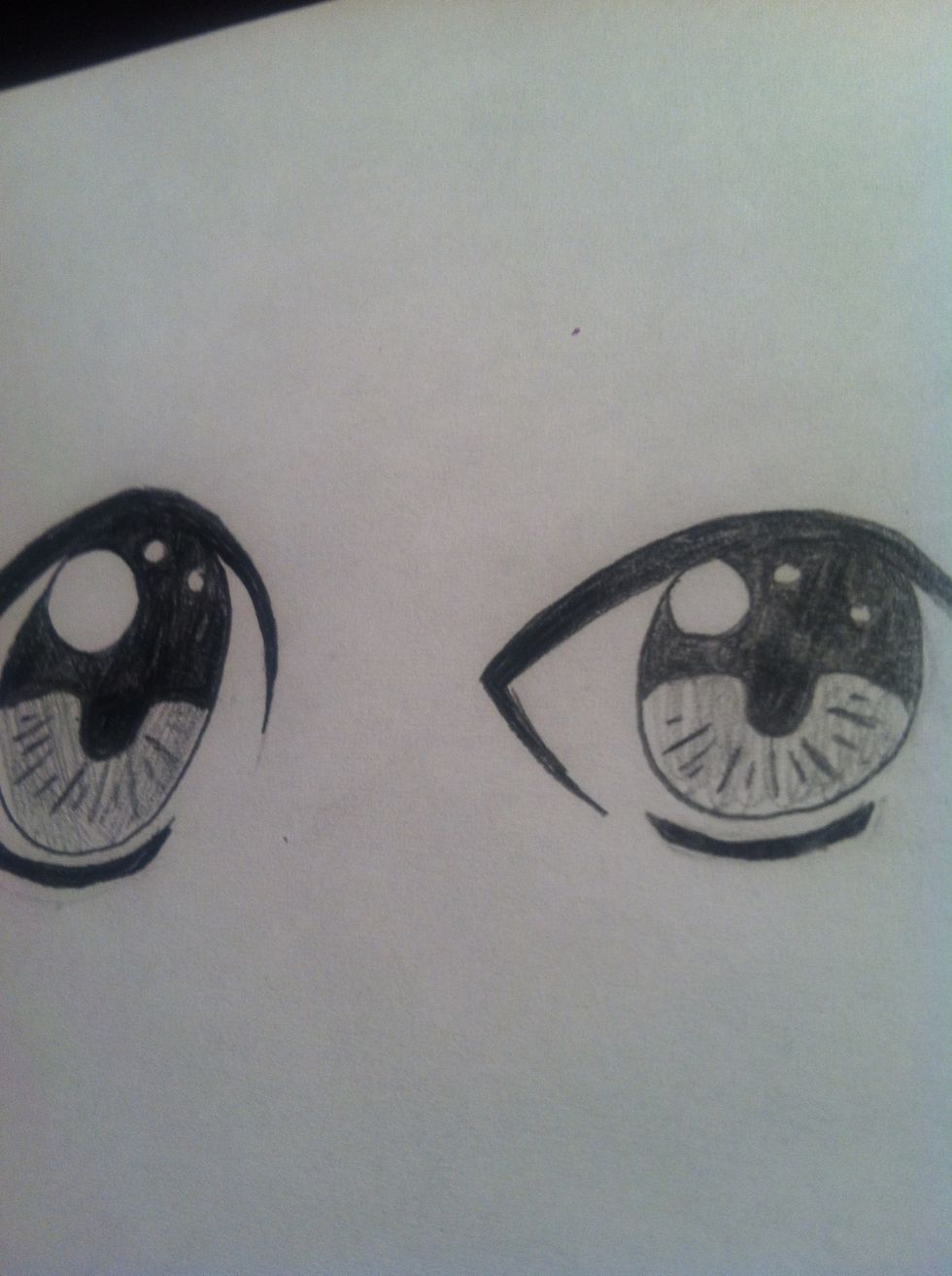 Color the top part black, and lightly shade the bottom part.