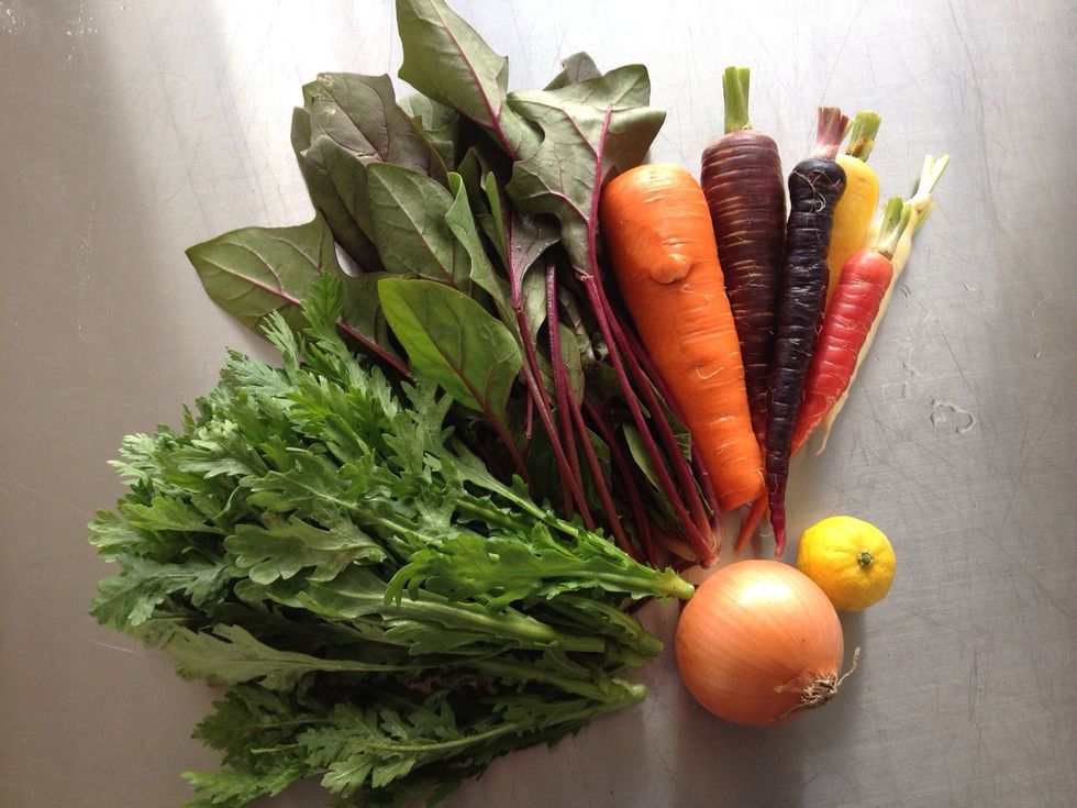 Colorful young carrots !