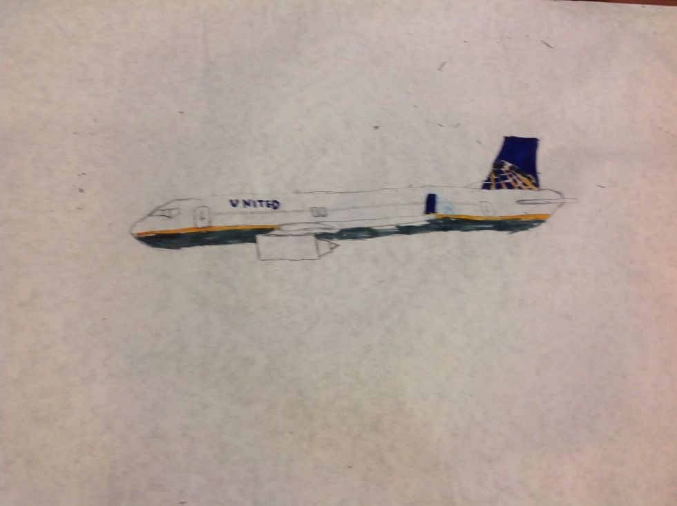 Coloring and personalizing it with an airlines' livery is optional, but it will make the plane look nicer, and more realistic. I colored mine in United's livery. I hope you enjoy your new drawing!