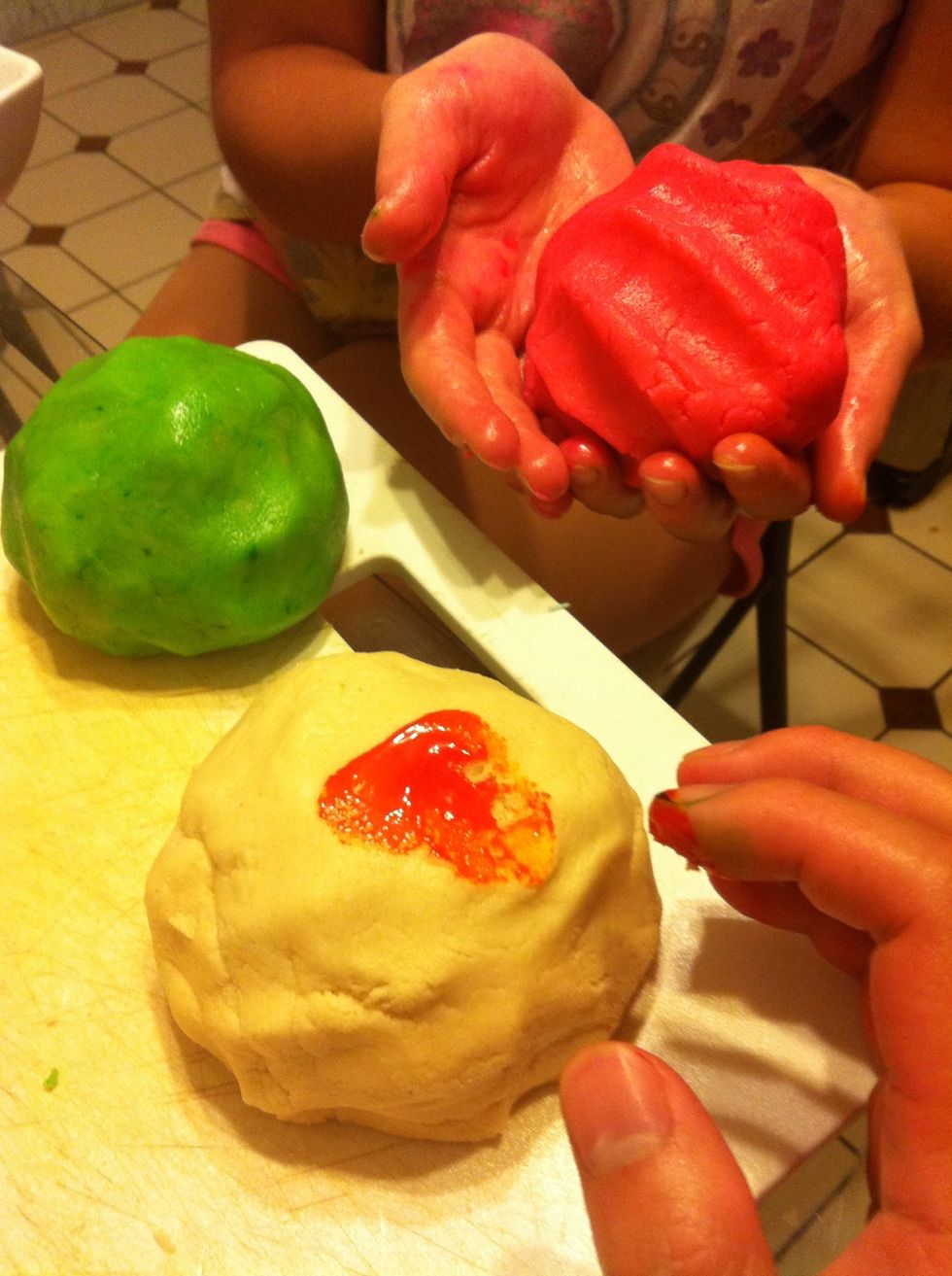 Colour each ball, but remember to wash your hands in between colours to prevent cross-contamination!