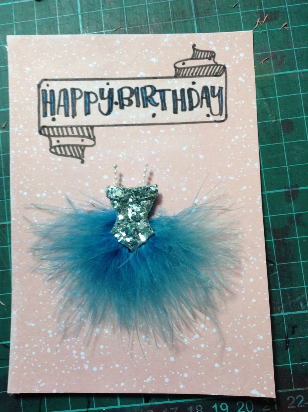 Colour in blue to match the dress