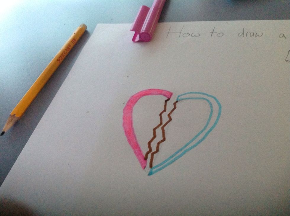 Colour in both of the outlines carefully.
