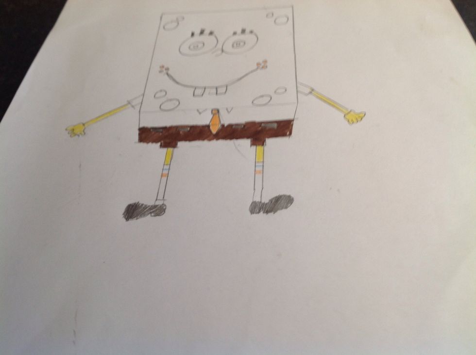 Colour in the arms with yellow