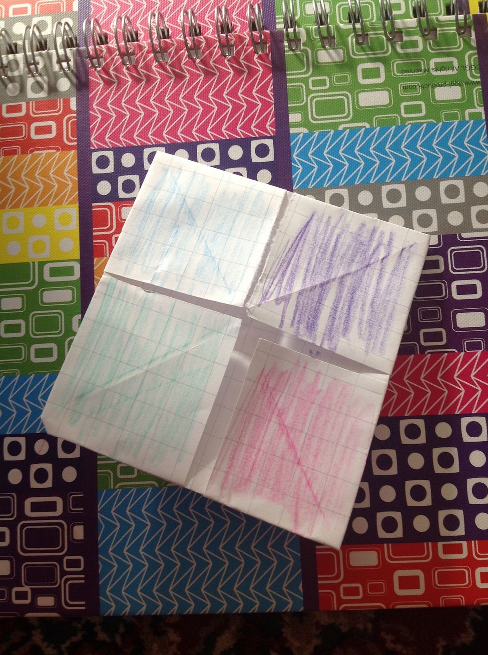 Colour in the square flaps